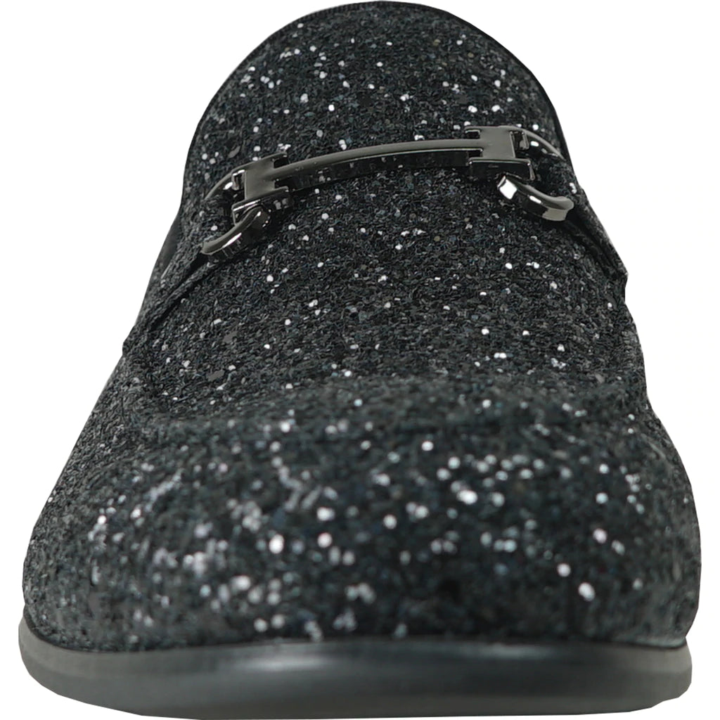 "Bravo" Black Glitter Tuxedo & Prom Shoes
